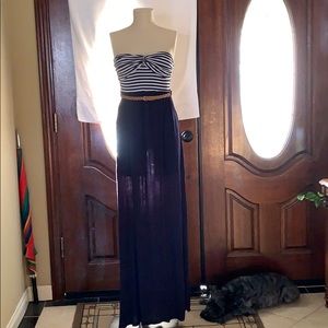 Bebe Navy Blue Maxi Dress